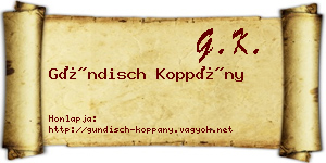 Gündisch Koppány névjegykártya